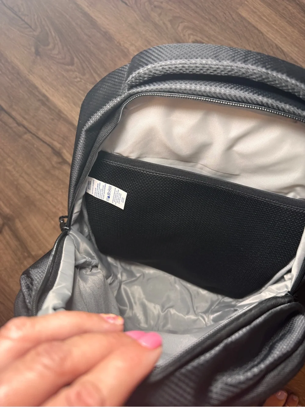 Champion Black Kids Backpack with White Logo Striping
